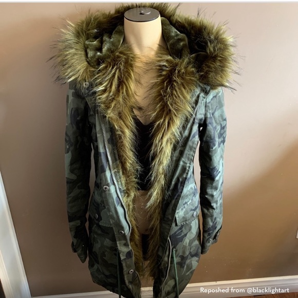 Super cozy faux fur camo jacket - Picture 3 of 9